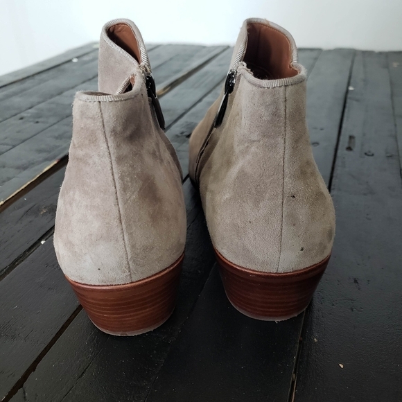 Sam Edelman Petty Women's 10 Taupe Brown Suede Leather Bootie Heeled Boots Ankle - Picture 7 of 11